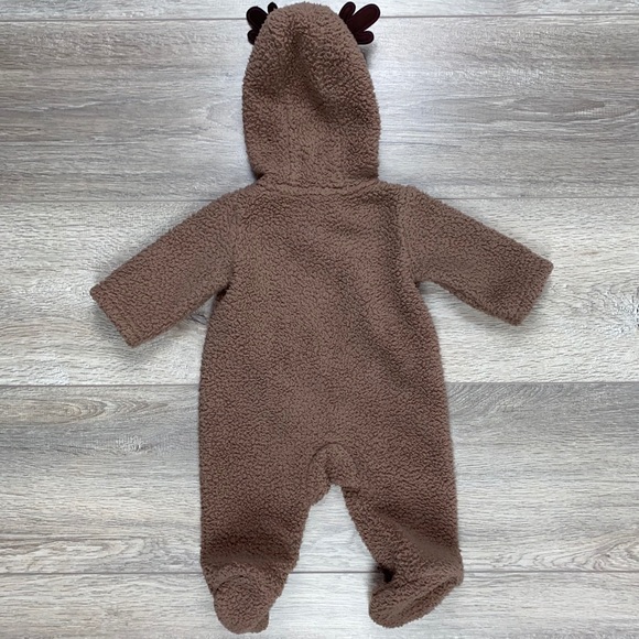 Carter’s Reindeer Zip Bunting Newborn Reindeer Pram Newborn Holiday Bunting - Picture 3 of 14